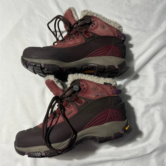 Merrell Winterlude 6  Hiking Boots Brown/Raspberry Vibram Size 6 - Picture 2 of 15